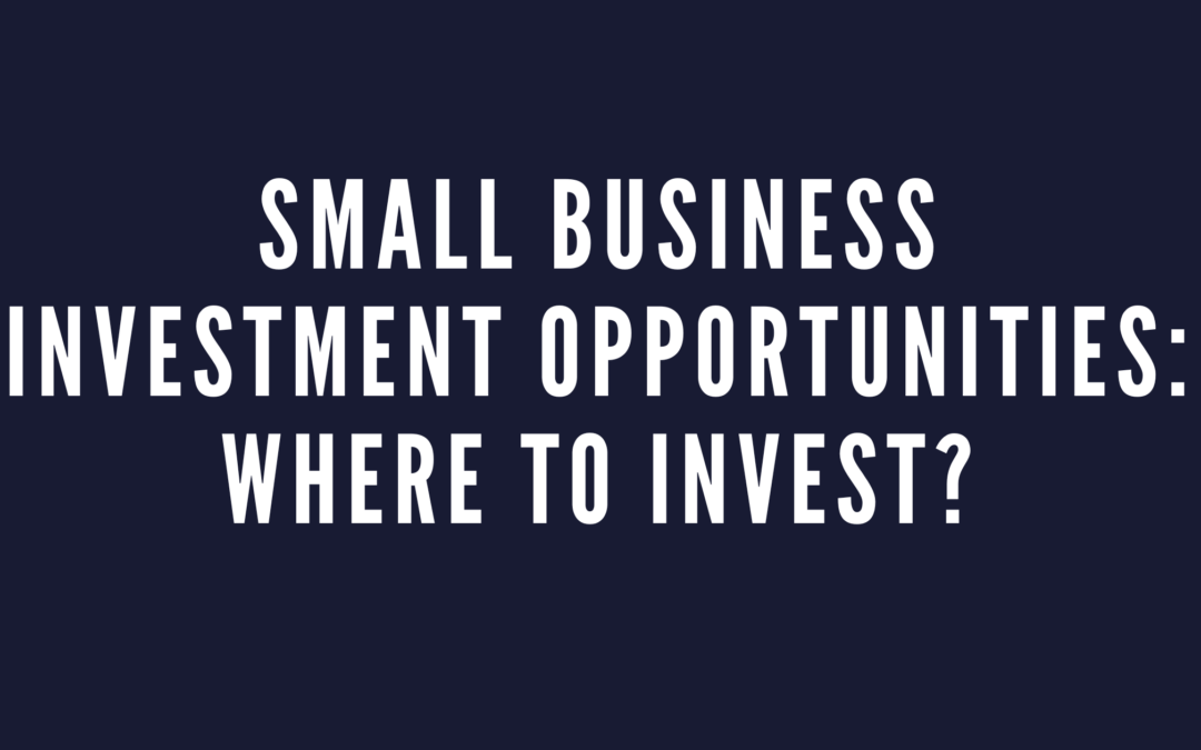 Small Business Investment Opportunities: Where to Invest?